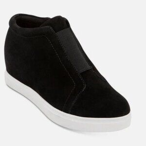 AQUA COLLEGE Womens Black 1/2" Platform Glady Wedge Athletic Sneakers Booties